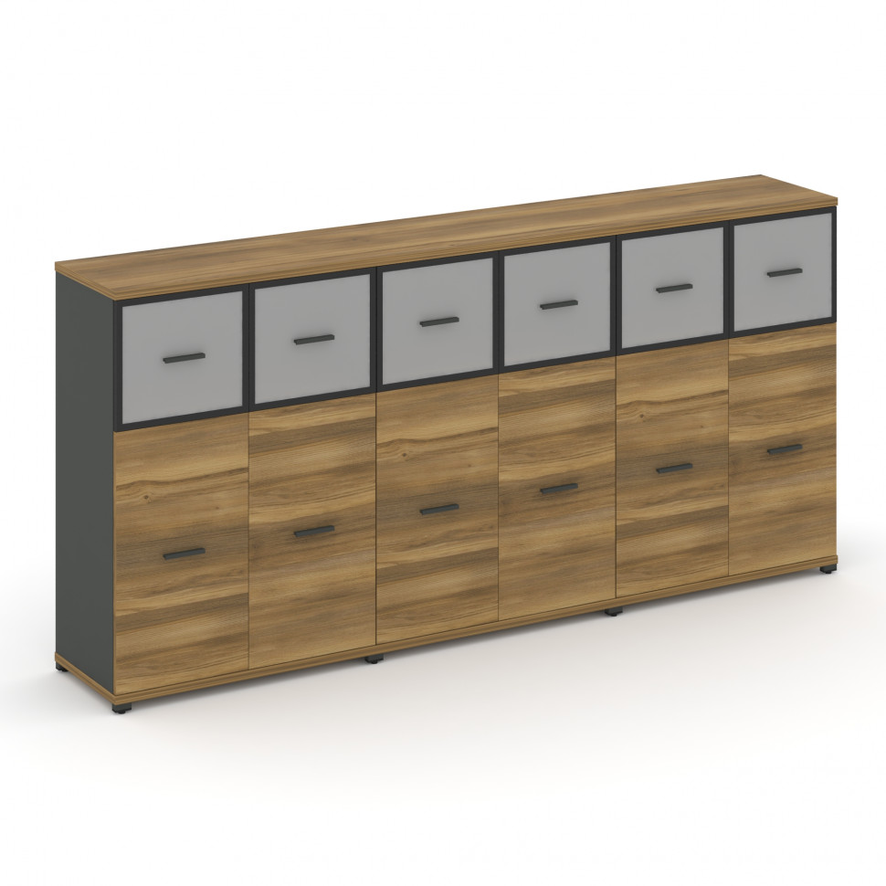 Concept Шкаф 3 широкие секции, 3 ниши CN.STS-334 RMB A Сандал Янтарный/Антрацит/Металл Антрацит/Сати