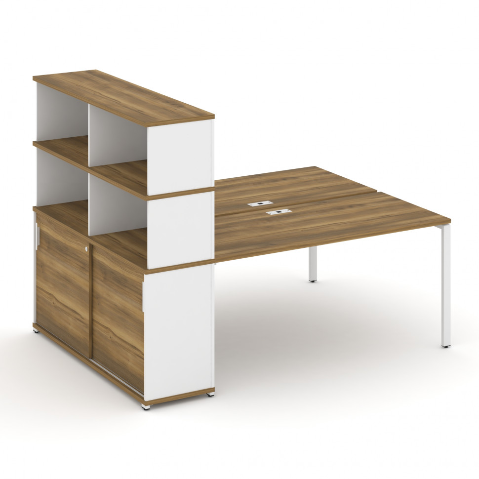 Concept Рабочая станция с опорным шкафом-купе с надставкой выс. CN.DRS-244 W Сандал Янтарный/Белый Б Concept Рабочая станция с опорным шкафом-купе с надставкой выс. CN.DRS-244 W Сандал Янтарный/Белый Б
