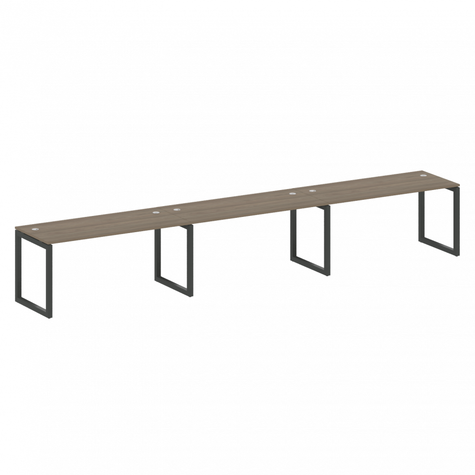 Metal System Quattro Рабочая станция на 3 места на О-образном м/к 50БО.СМ-3.4 Вяз Благородный/Металл