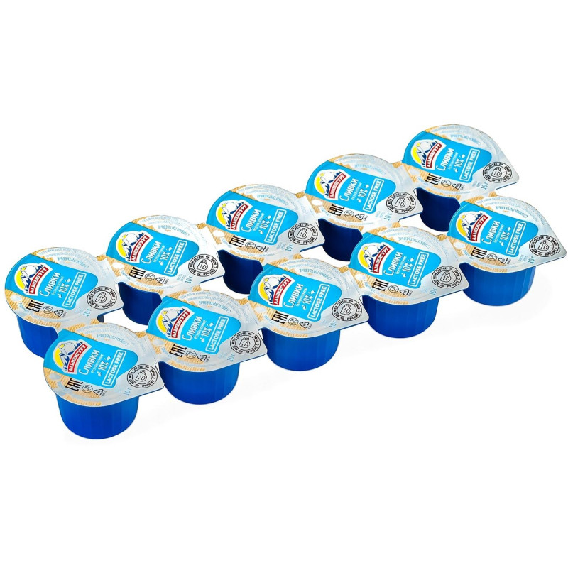 Сливки порционные Альпенгурт безлактозные 10% 10гx10шт