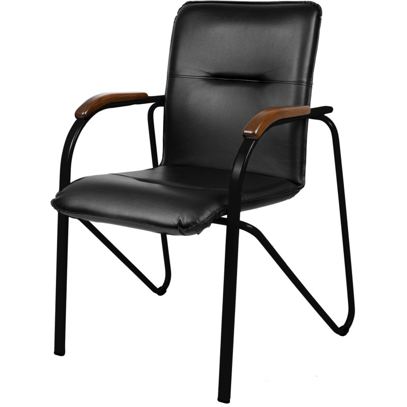 Конференц-кресло 0MX_UA_EChair SAMBA Black к/з черн./орех (V-4 1.031)