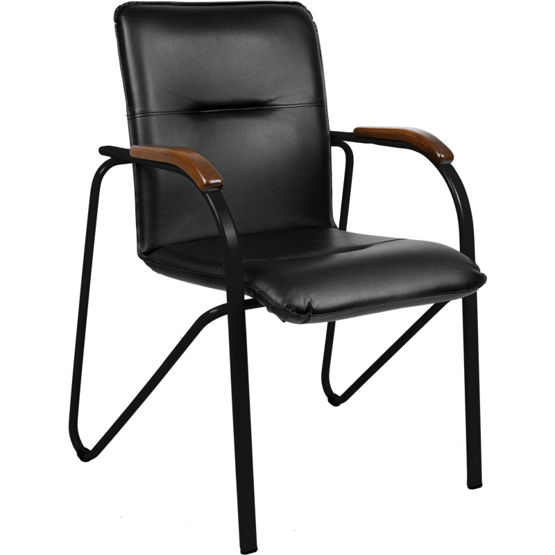 Конференц-кресло 0MX_UA_EChair SAMBA Black к/з черн./орех (V-4 1.031)