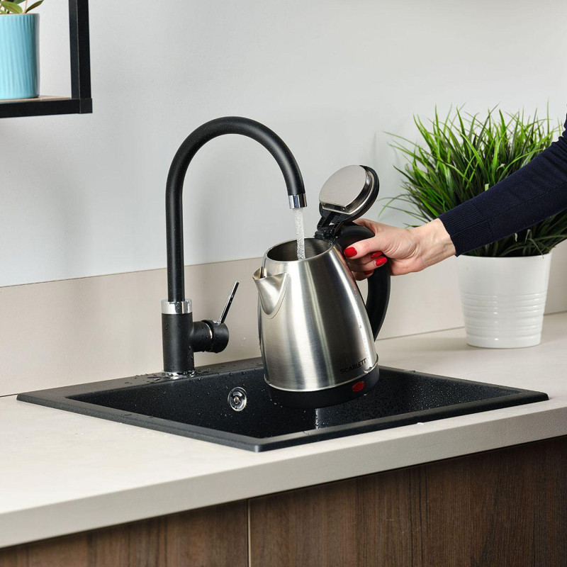 Чайник электрический SCARLETT SC-EK21S51, сталь, 1500Вт, 1.8л