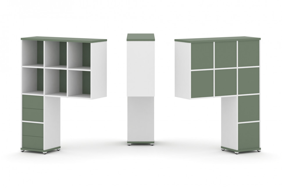 Concept Надставка высокая CN.ONV-005 Кобо/Белый Бриллиант/Металл Белый 1099*350*1486