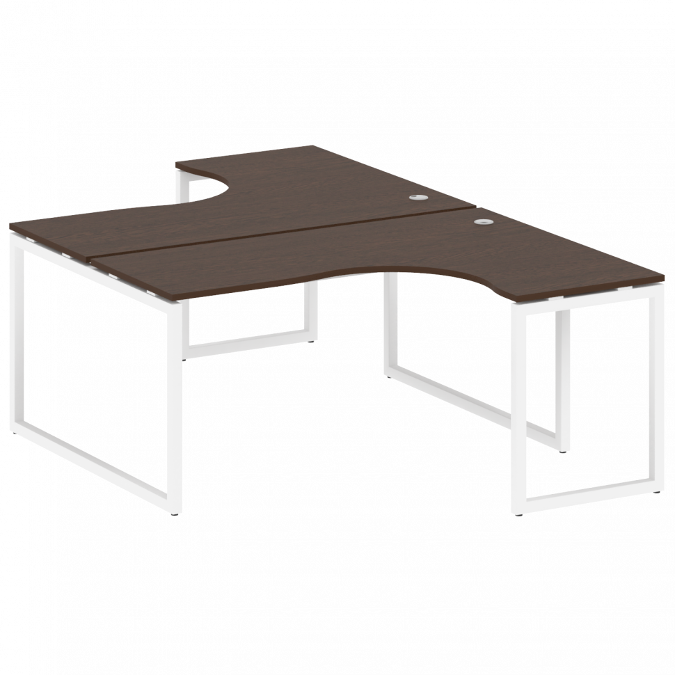 Metal System Quattro Рабочая станция криволинейная на О-образном м/к 40БО.РАС-СА-2.4 Венге Цаво/Мета