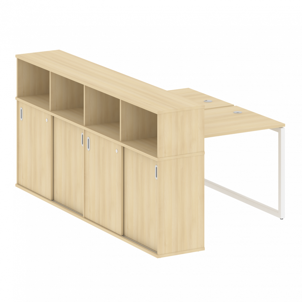 Metal System Quattro Рабочая станция с шкафом-купе на О-образном м/к 40БО.РС-СШК-4.1 Т Акация Лорка/ Metal System Quattro Рабочая станция с шкафом-купе на О-образном м/к 40БО.РС-СШК-4.1 Т Акация Лорка/