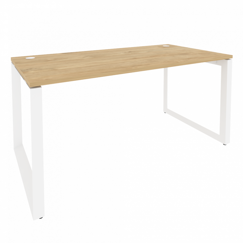Onix Стол рабочий на О-образном м/к O.MO-SP-4.8 Тиквуд Светлый/Металл Белый 1580*800*750 Onix Стол рабочий на О-образном м/к O.MO-SP-4.8 Тиквуд Светлый/Металл Белый 1580*800*750