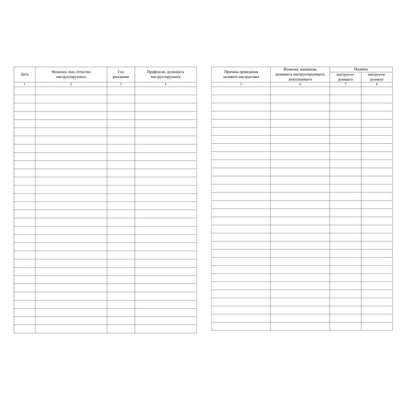 Журнал регистрации целевого инструктажа по охране труда КЖ-1638