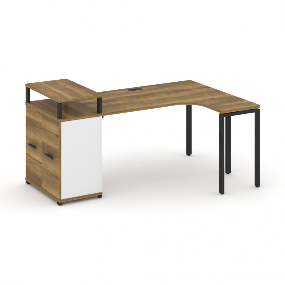 Concept Стол эргономичный с опорным распаш. шкафом с верх. горизонтом CN.SA-211(R) B Сандал Янтарный