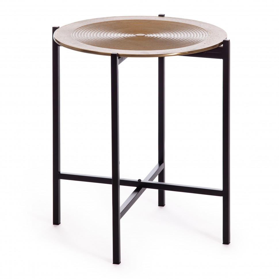 Столик кофейный Secret De Maison BLOOM ( mod. 11873-B ) алюминиевый сплав, 46*46*51 см, черный/античная медь