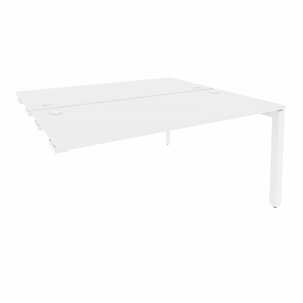 Onix Стол-приставка двойной на П-образном м/к к опорным элем. O.MP-D.SPR-4.7 Белый Бриллиант/Металл