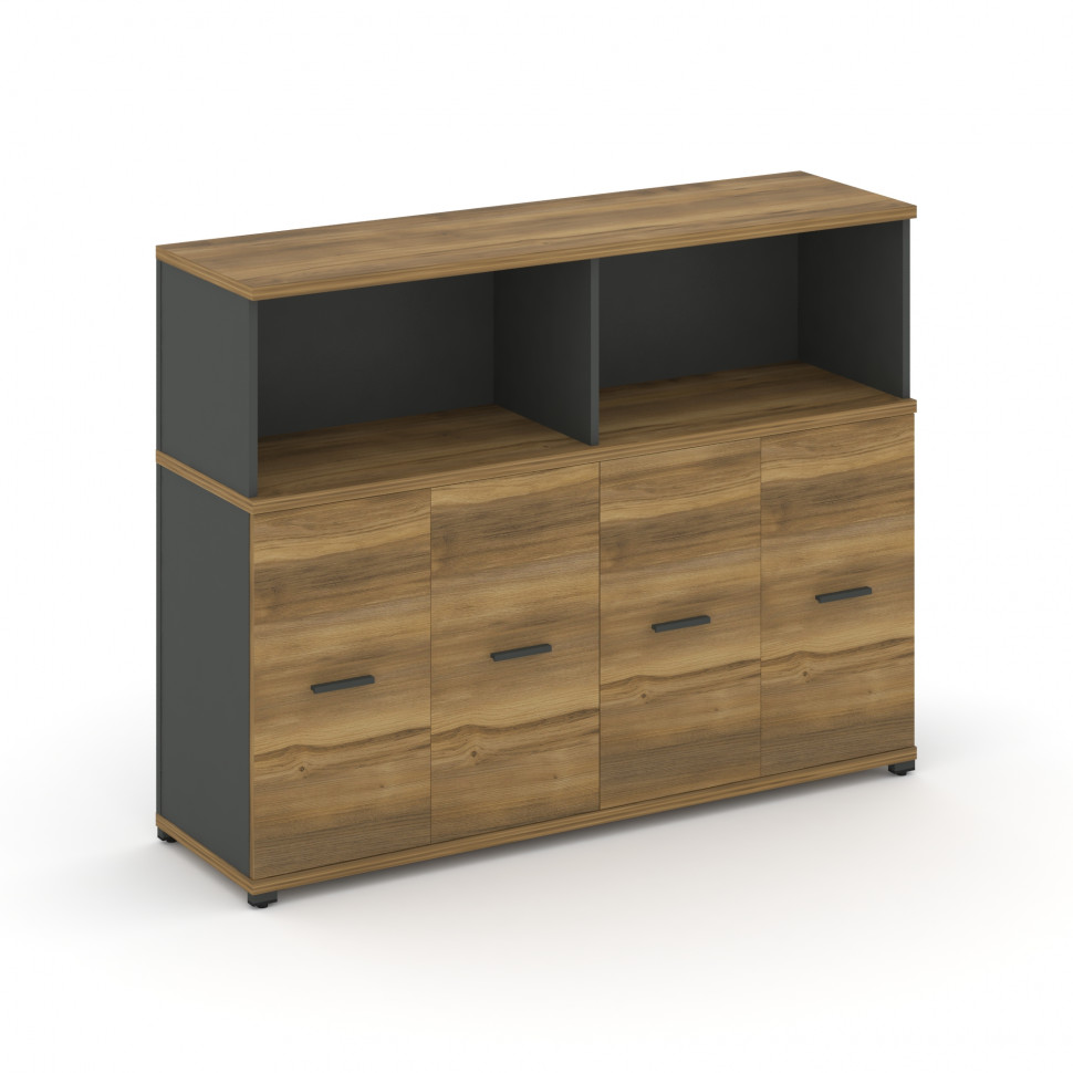 Concept Распаш. шкаф опорный/приставной с надставкой низ. CN.SOPR-007 A Сандал Янтарный/Антрацит/Мет