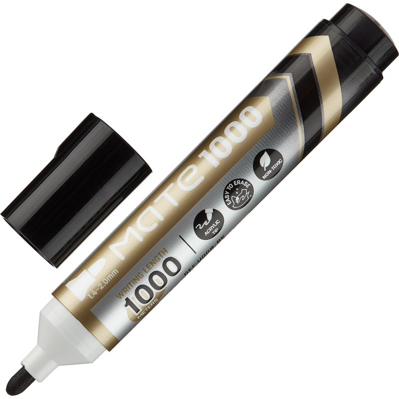 Маркер для белых досок Mate круглый наконечник, толщ.линии 2-2,5 мм, черный