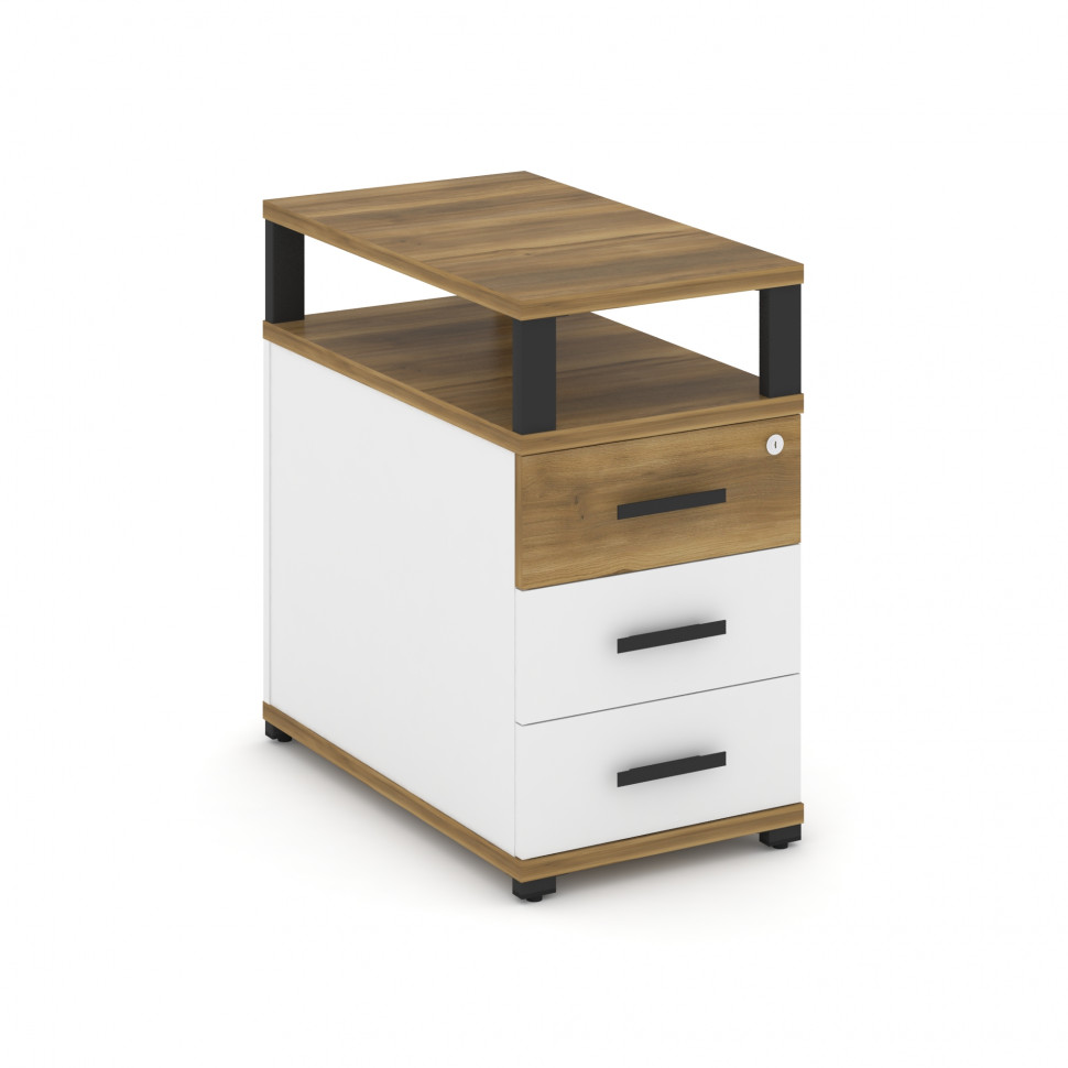 Concept Тумба приставная 3 ящ. с надставкой CN.TGP-001 B Сандал Янтарный/Белый Бриллиант/Металл Черн Concept Тумба приставная 3 ящ. с надставкой CN.TGP-001 B Сандал Янтарный/Белый Бриллиант/Металл Черн