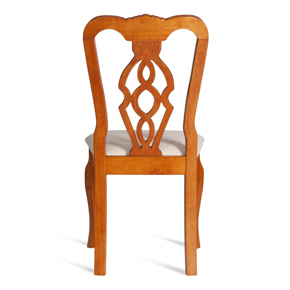 Стул - Афродита/ Aphrodite / 1 шт. в упаковке дерево гевея, 46х54х99см, Espresso (дуб в красноту), ткань кремовая с рисунком (А04)