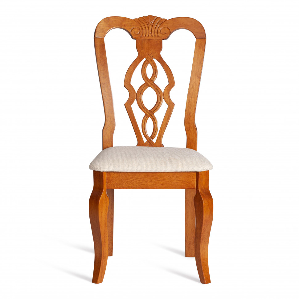 Стул - Афродита/ Aphrodite / 1 шт. в упаковке дерево гевея, 46х54х99см, Espresso (дуб в красноту), ткань кремовая с рисунком (А04)