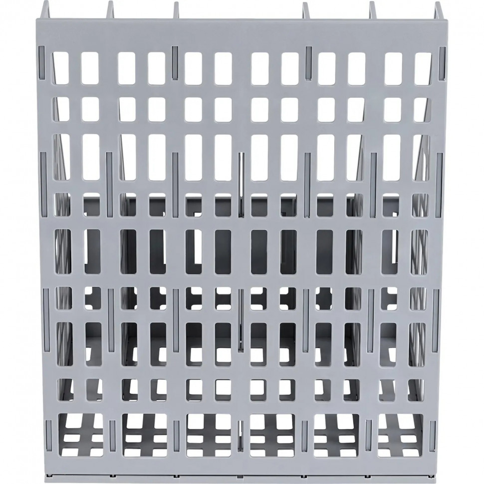 Лоток вертикальный для бумаг СТАММ сборный, 5 отделен, серый ЛТВ-63723/ЛТ84