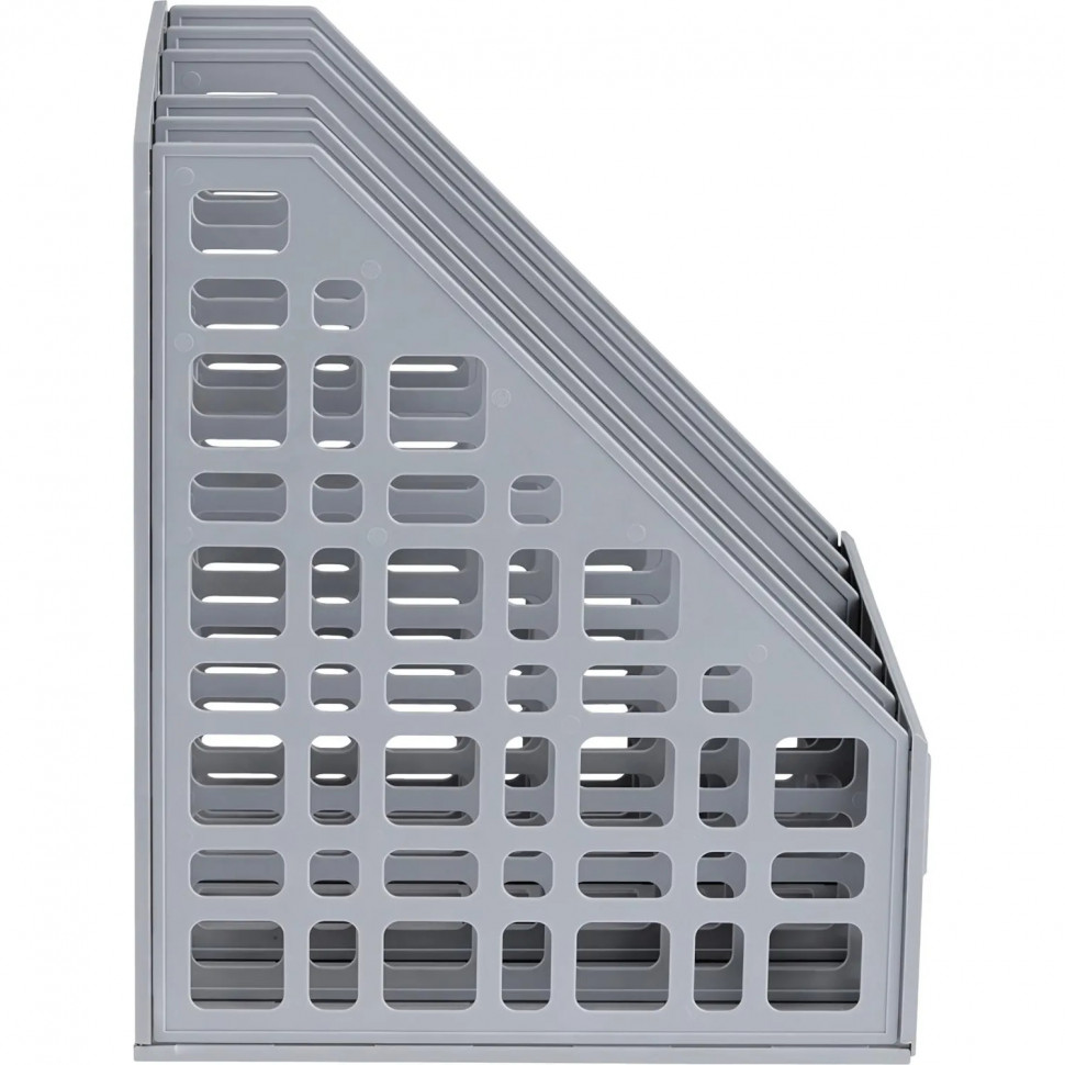 Лоток вертикальный для бумаг СТАММ сборный, 5 отделен, серый ЛТВ-63723/ЛТ84