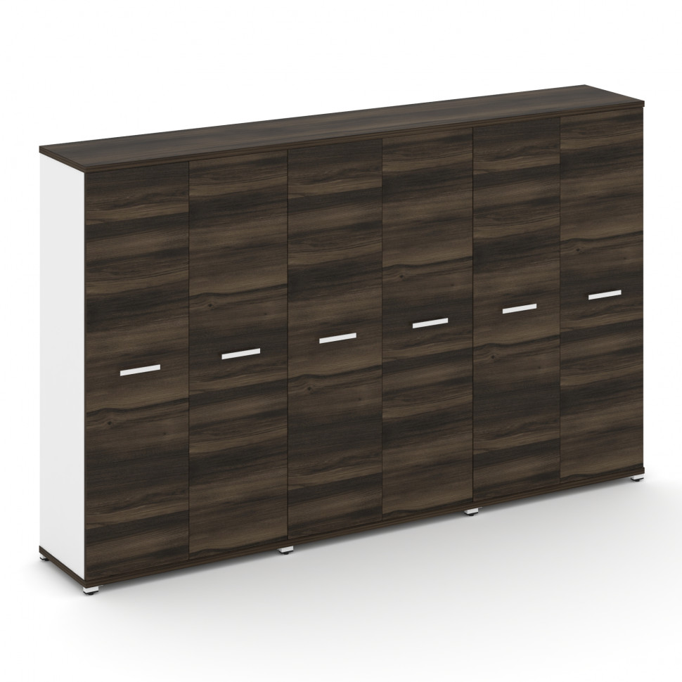 Concept Шкаф 3 широкие секции, 4 ниши CN.STS-436 W Дуб Мали/Белый Бриллиант/Металл Белый 2500*420*15