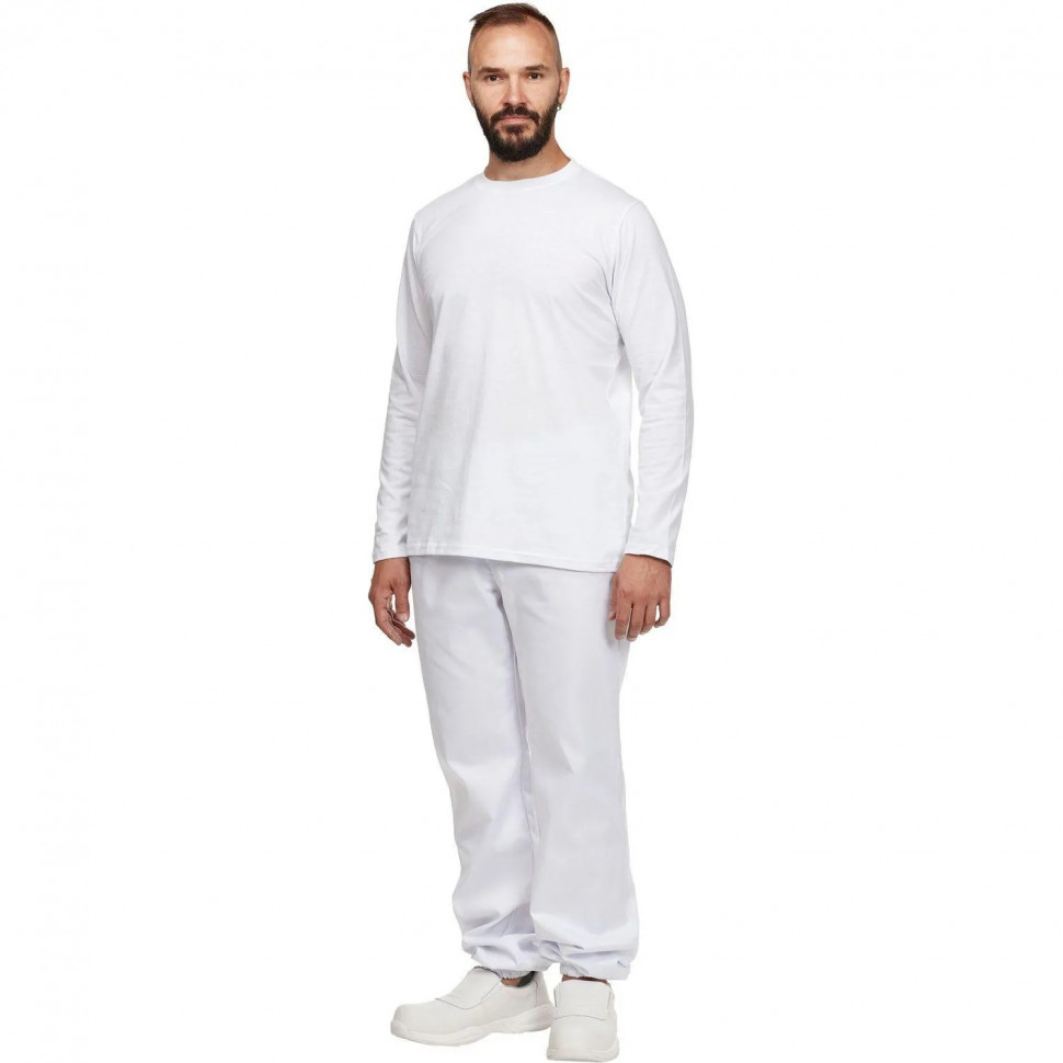 Футболка (160 г.) с длинным рукавом бел.(XXL)