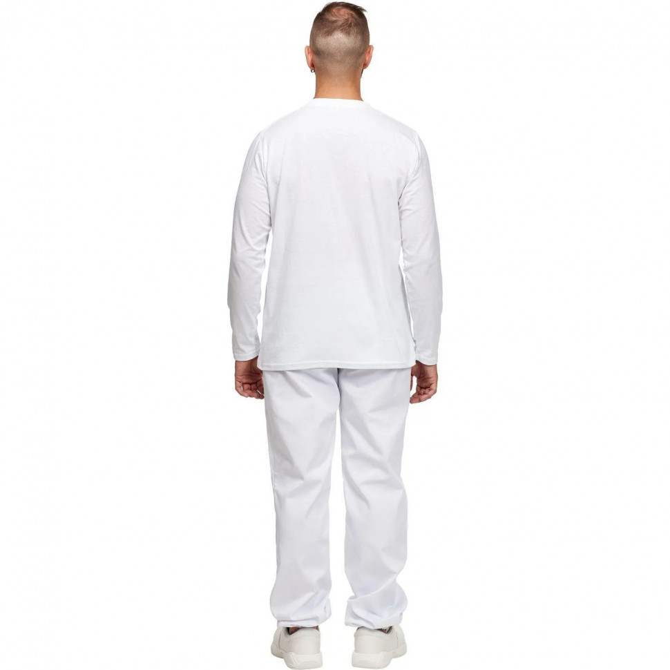 Футболка (160 г.) с длинным рукавом бел.(XXL)