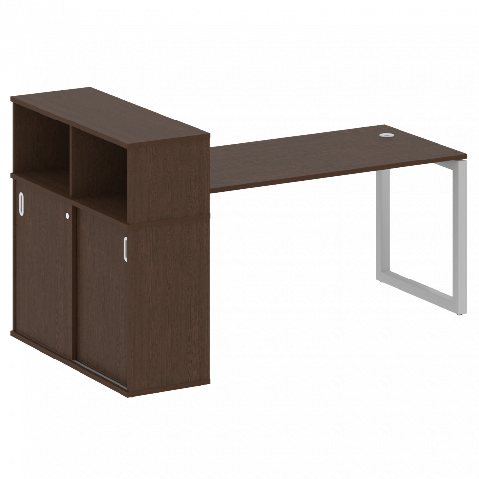 Metal System Quattro Стол письменный с шкафом-купе на О-образном м/к 50БО.РС-СШК-3.4 Т Венге Цаво/Ме Metal System Quattro Стол письменный с шкафом-купе на О-образном м/к 50БО.РС-СШК-3.4 Т Венге Цаво/Ме