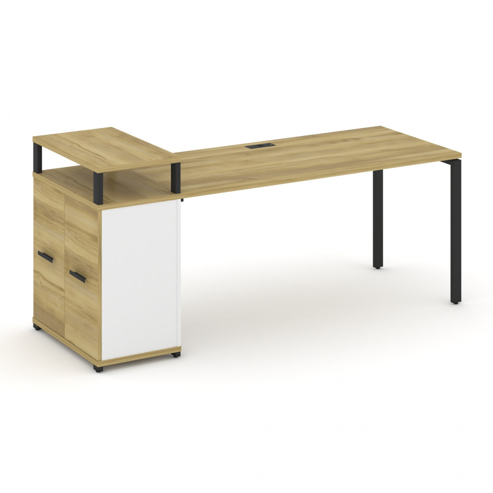 Concept Стол рабочий с опорным распаш. шкафом с верх. горизонтом CN.SP-224 B Дуб Винченцо/Белый Бри Concept Стол рабочий с опорным распаш. шкафом с верх. горизонтом CN.SP-224 B Дуб Винченцо/Белый Бри