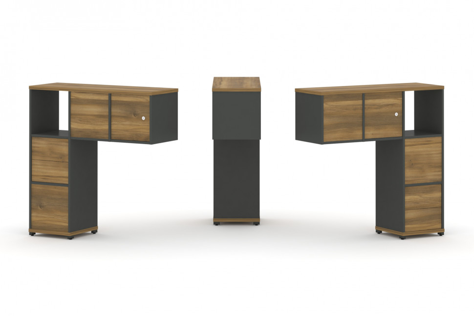 Concept Надставка низкая CN.DNN-004 Сандал Янтарный/Антрацит/Металл Антрацит 1099*365*1130