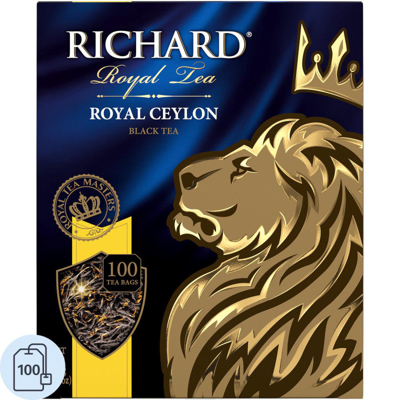 Чай Richard Royal Ceylon черный сашет 2гx100пак 61066, 13936