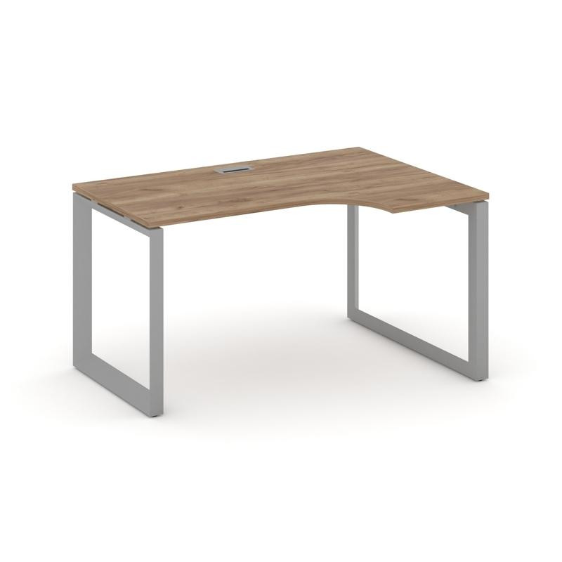 Style Project Стол рабочий эргономичный SN-59O.SPA-002(R) Дуб Табак/Металл Серый/Серебро Заглушка 15