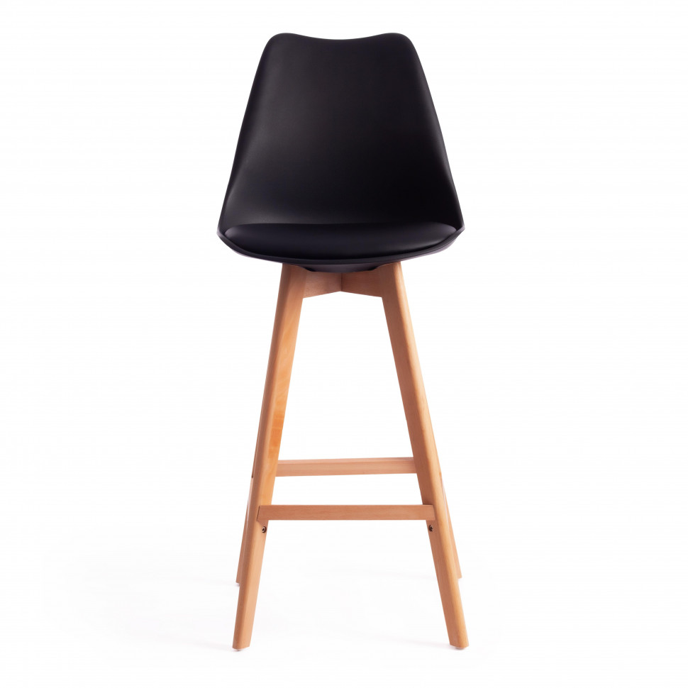 Стул барный TULIP BAR (mod. C1014H) / 1 шт. в упаковке пластик/дерево, 57 х 48 х 114 см, черный 3010/натуральный