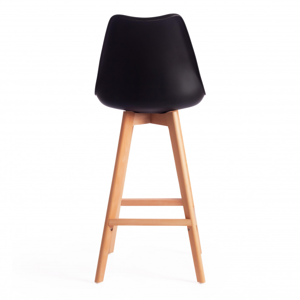 Стул барный TULIP BAR (mod. C1014H) / 1 шт. в упаковке пластик/дерево, 57 х 48 х 114 см, черный 3010/натуральный