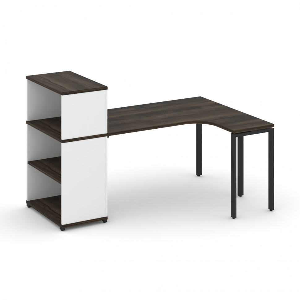 Concept Стол эргономичный с опорным стеллажом с надставкой низ. CN.SA-205(R) Дуб Мали/Белый Бриллиан