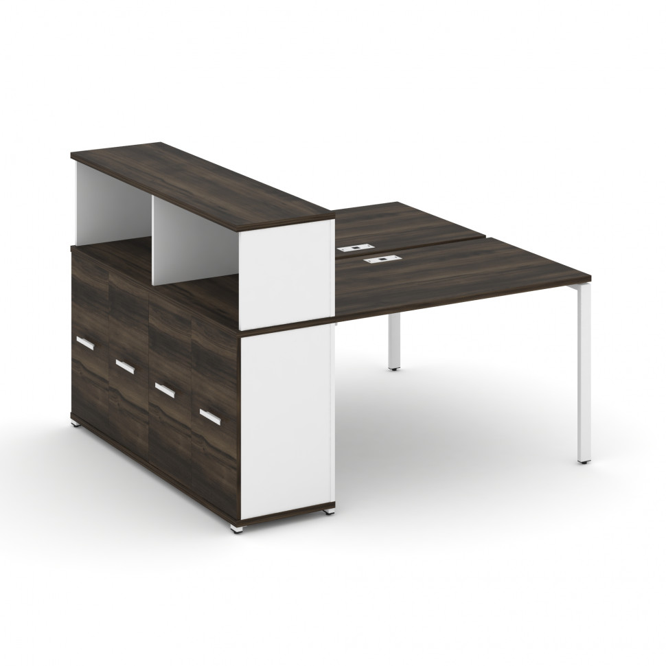 Concept Рабочая станция с опорным распаш. шкафом с надставкой низ. CN.DRS-226 W Дуб Мали/Белый Брилл