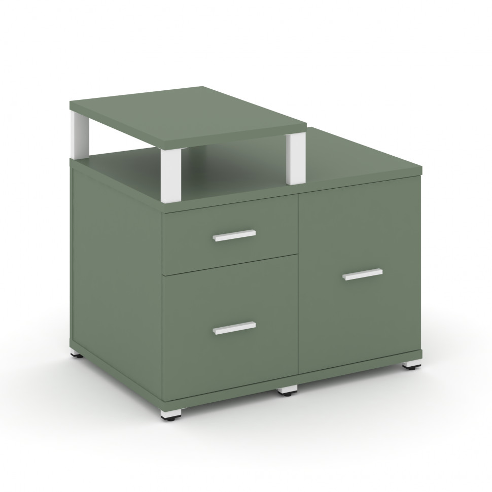 Concept Тумба приставная сервисная с надставкой узкой CN.TSR-002 W Кобо/Металл Белый 836*600*750