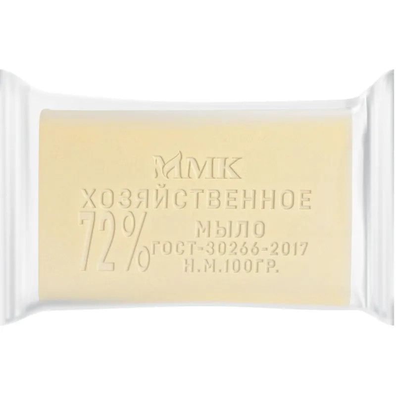 Мыло хозяйственное 72 % в прозрачной обертке флоупак 100 гр. МКХ0621