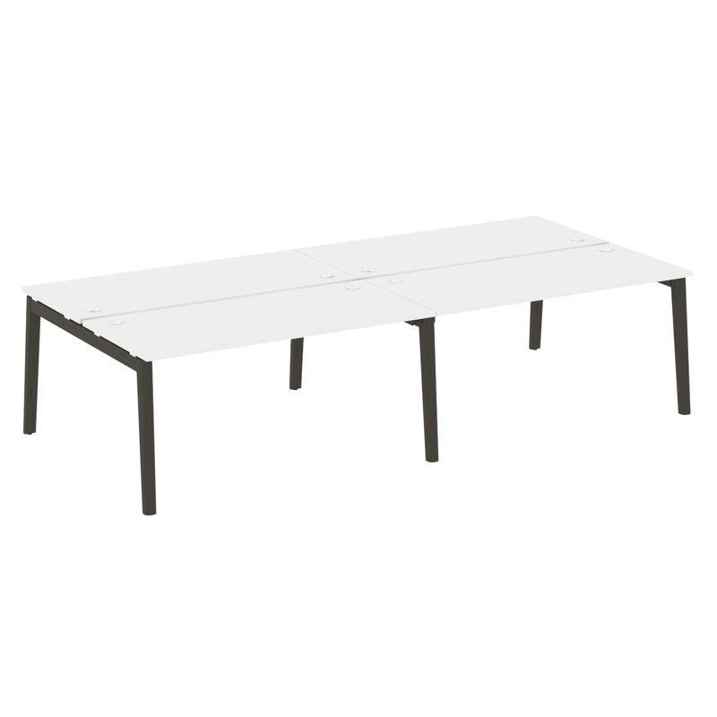 Onix Wood Рабочая станция OW.D.RS-4.4.7 Белый Бриллиант/Дуб Темный/Металл Антрацит 3160*1475*750