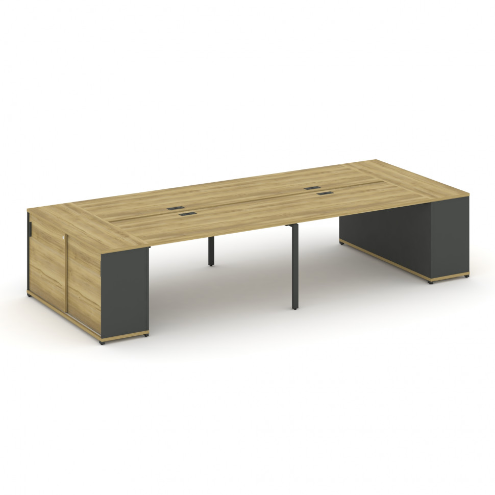Concept Рабочая станция с опорными шкафами-купе CN.DRS-278 A Дуб Винченцо/Антрацит/Металл Антрацит 3