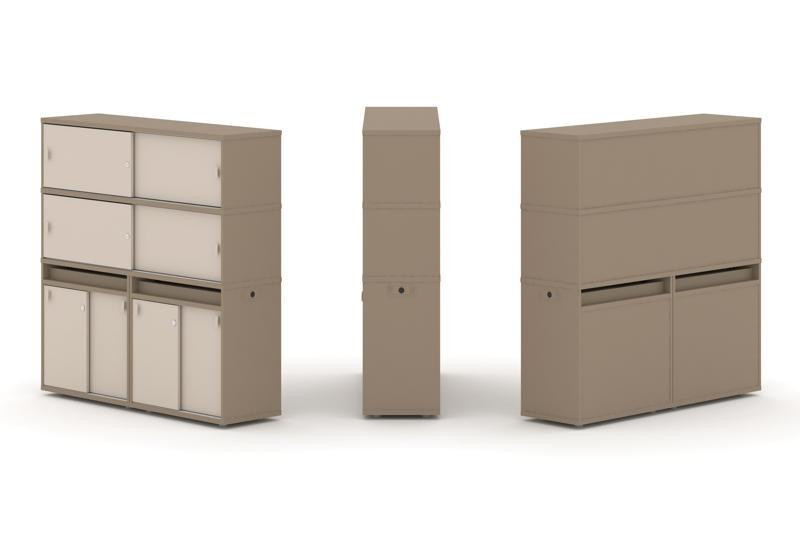 Estetica Набор №8. Тумба двойная+высокая надставка ES.NB.2V-8 Латте/Капучино 1500*410*1520