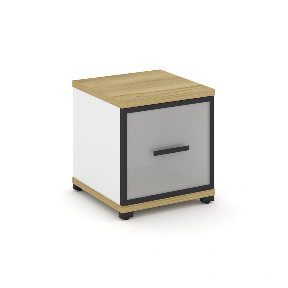 Concept Шкаф 1 узкая секция, 1 ниша CN.STU-113 RMB B Дуб Винченцо/Белый Бриллиант/Металл Черный/Сати