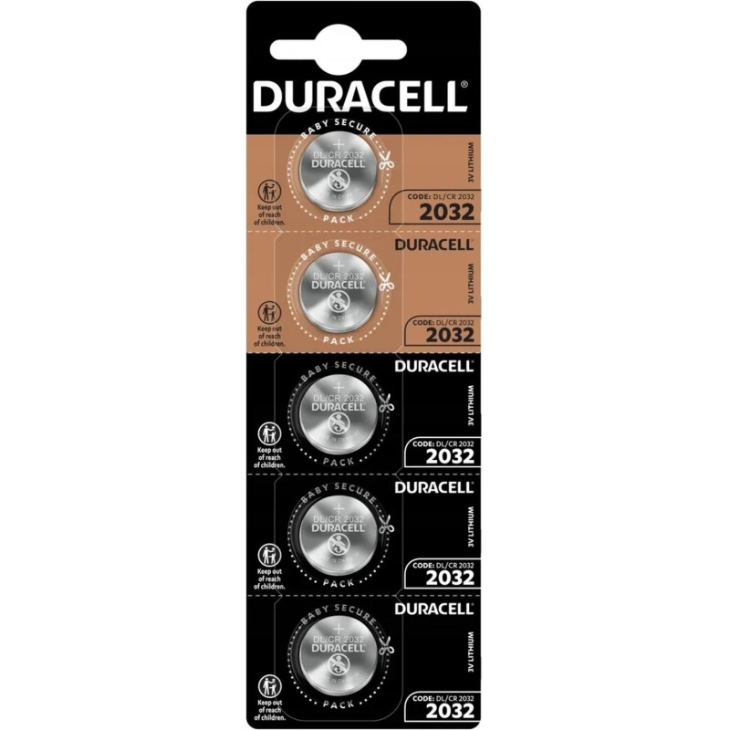 Батарейка Duracell CR2032 BL5 Lithium 3V 5шт/уп