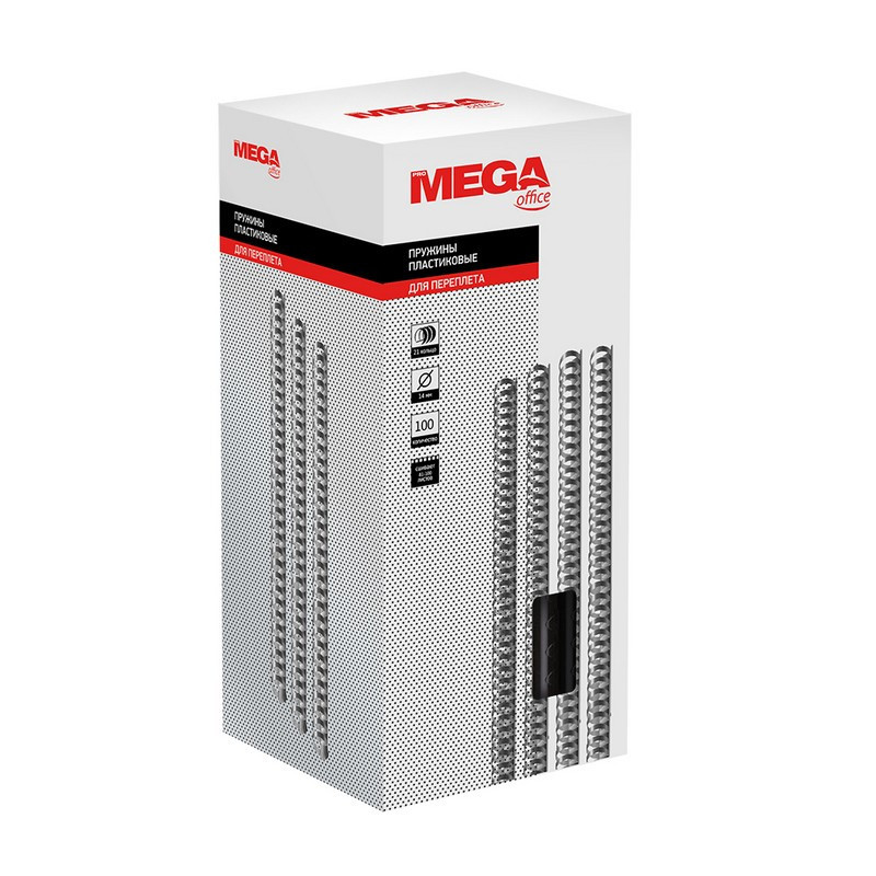 Пружины для переплета пластиковые Promega office 14мм черные 100шт/уп.