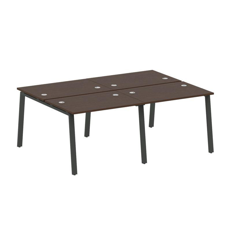 Metal System Рабочая станция на 4 места на А-образном м/к БА.СМ-4.1 Венге Цаво/Металл Антрацит 2000*