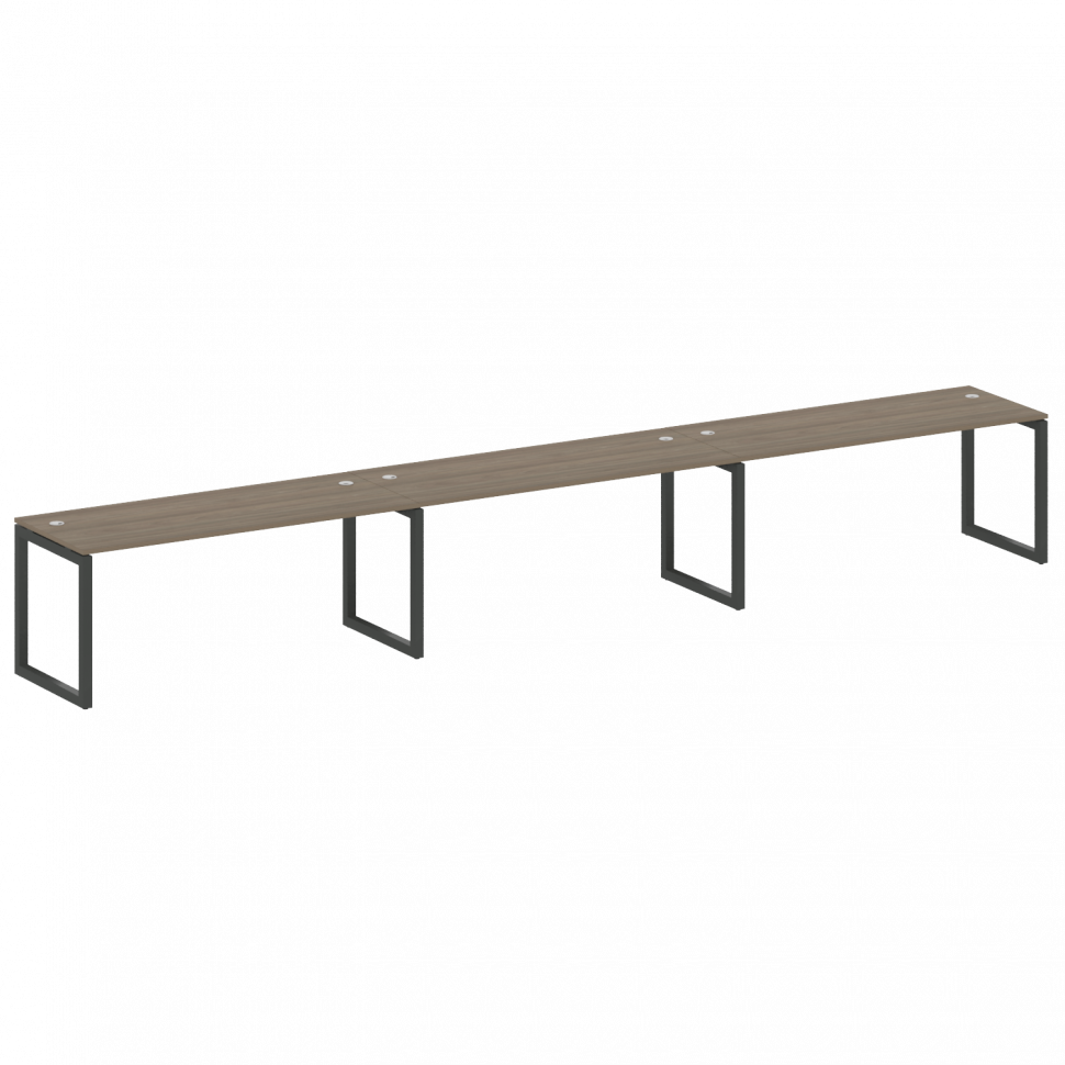 Metal System Quattro Рабочая станция на 3 места на О-образном м/к 50БО.СМ-3.5 Вяз Благородный/Металл