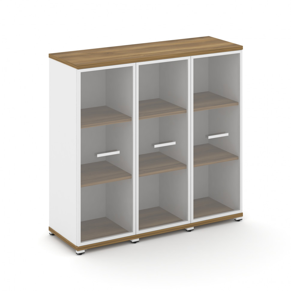 Concept Шкаф 3 узкие секции, 3 ниши CN.STU-336 RPW W Сандал Янтарный/Белый Бриллиант/Металл Белый/Пр