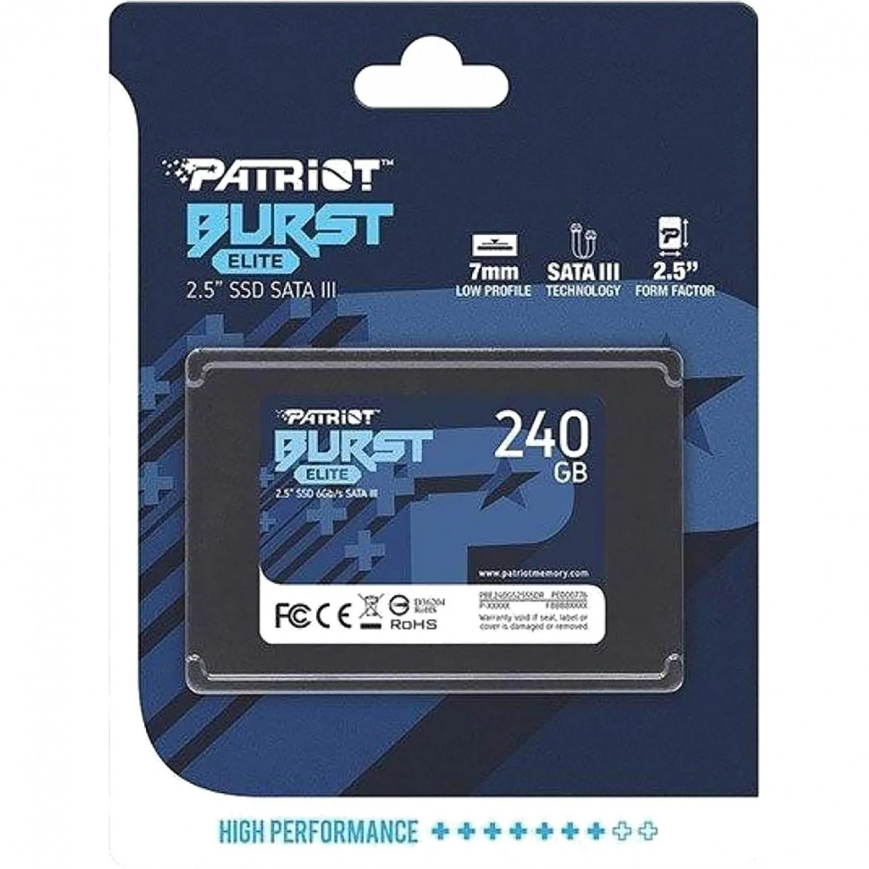 SSD накопитель Patriot BURST ELITE 2.5 240GB SATA(PBE240GS25SSDR)