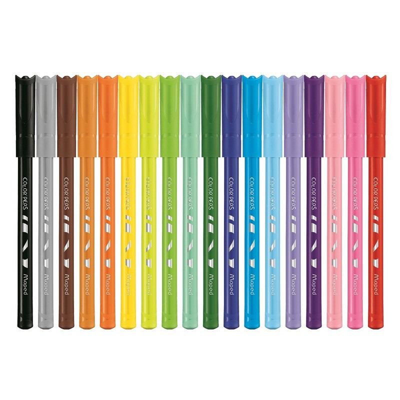 Фломастеры Maped COLOR'PEPS OCEAN,супер-смываемые,18цв/наб,845721