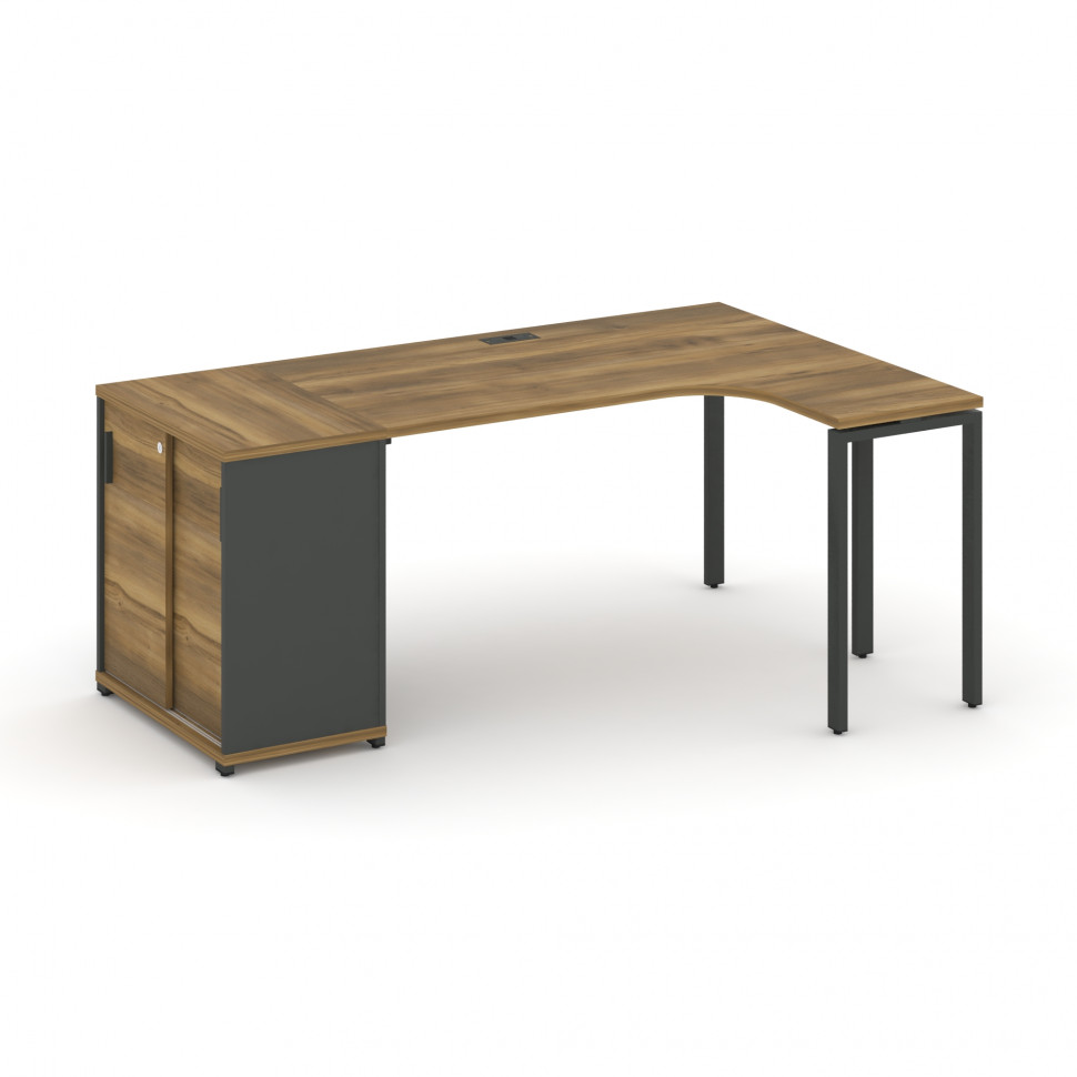 Concept Стол эргономичный с опорным шкафом-купе  CN.SA-217(R) A Сандал Янтарный/Антрацит/Металл Антр