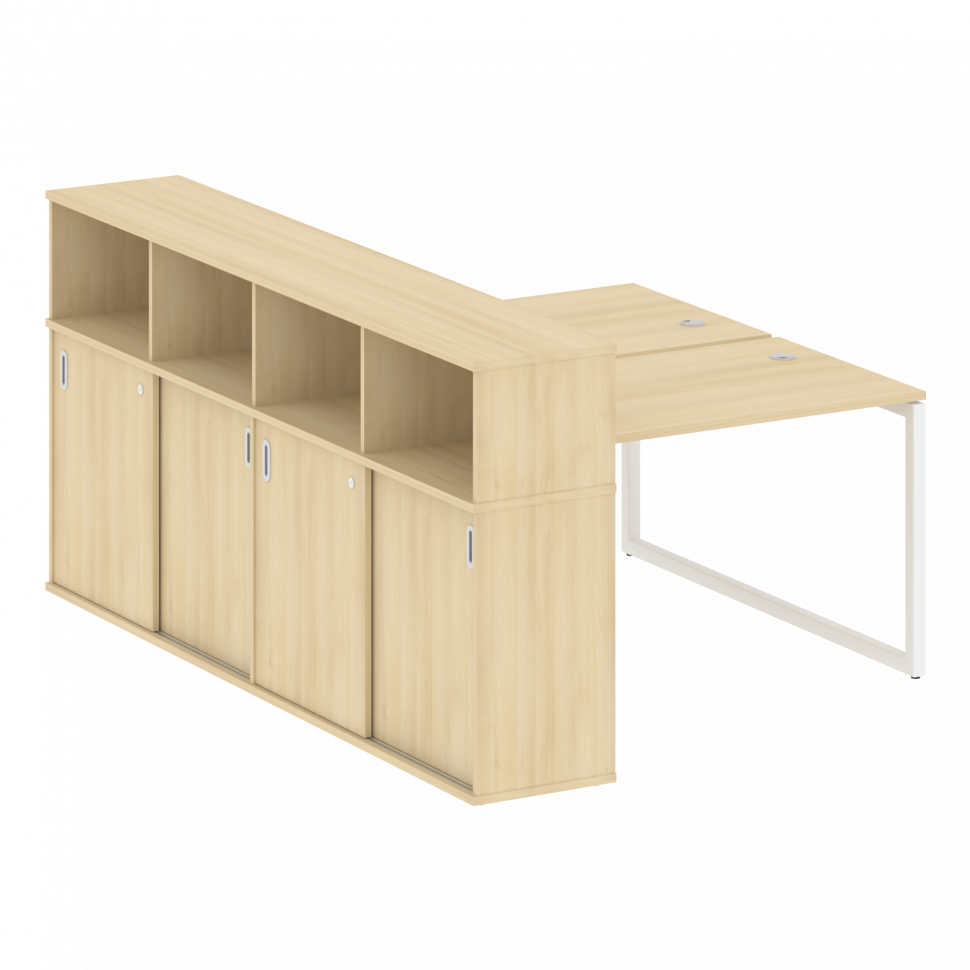 Metal System Quattro Рабочая станция с шкафом-купе на О-образном м/к 40БО.РС-СШК-4.2 Т Акация Лорка/