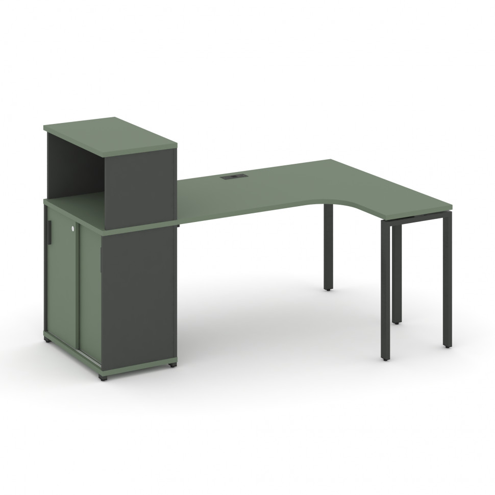 Concept Стол эргономичный с опорным шкафом-купе с надставкой низ. CN.SA-220(R) A Кобо/Антрацит/Мета Concept Стол эргономичный с опорным шкафом-купе с надставкой низ. CN.SA-220(R) A Кобо/Антрацит/Мета
